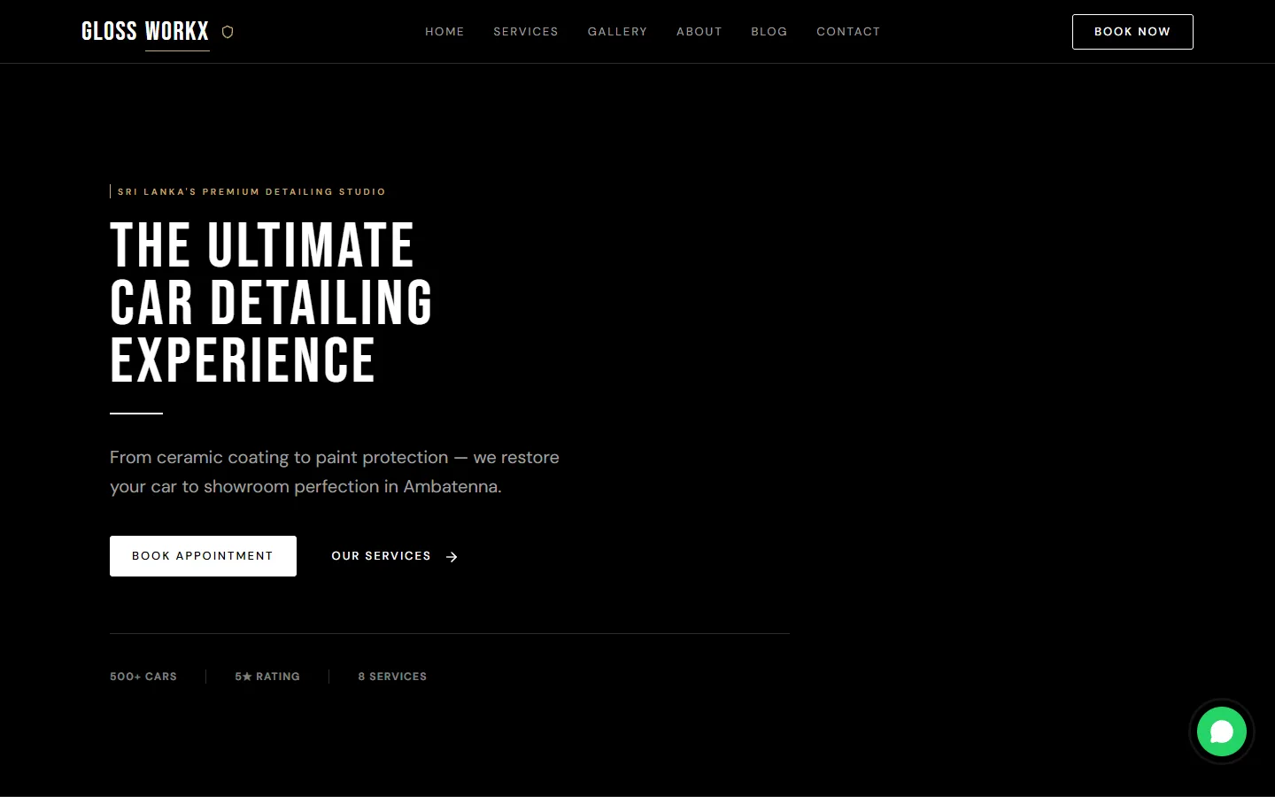 Gloss Workx car detailing website
