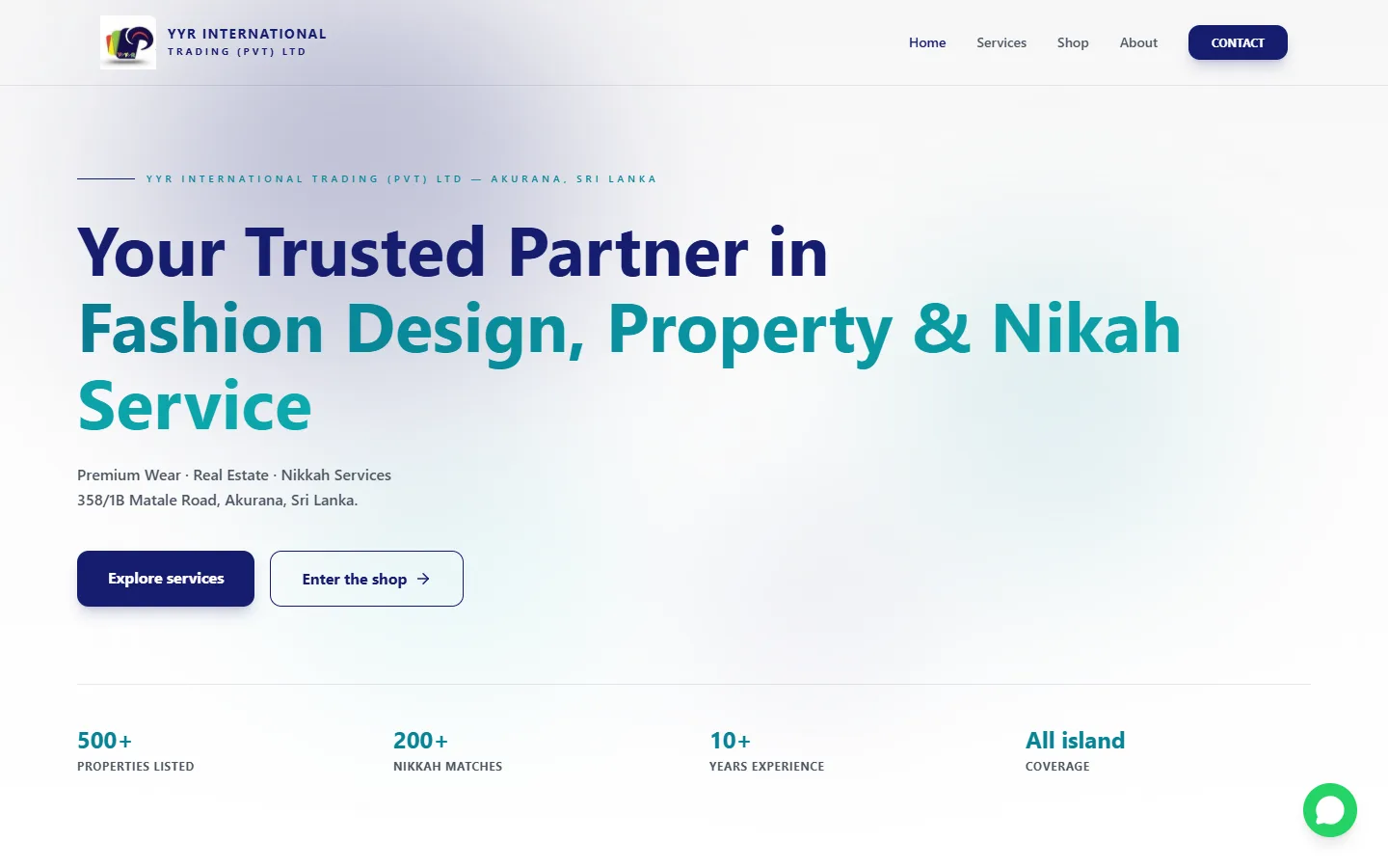 YYR International Trading website